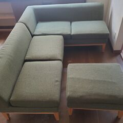 ソファ L字ソファ カウチソファ オットマン付き