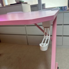 ゲーミングデスク チェア ピンク セットの画像