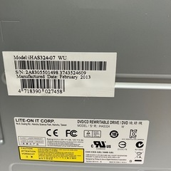 ☆値下げ☆H 2505-084 LITEON DVDドライブ  iHAS324-27  動作未確認 キズ 汚れありの画像