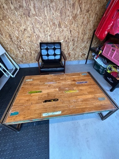 d-Bodhi インダストリアル　ビンテージ テーブル チーク ウッド 机 ローテーブル