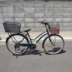 自転車 26インチ グリーン ギア⚙️付
