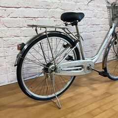  【大人用】整備済中古自転車  丸石 軽いアルミフレーム 26型カール 銀色 <自転車のオオムラ 静岡店>の画像