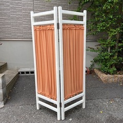 木製パーテーション　シャビーホワイト　ついたての画像