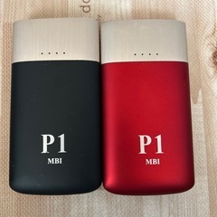 P1 MBI モバイルバッテリー 9000mAh 黒 赤 2個セット