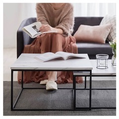 【大理石調ローテーブル】引越しのためお譲りしますの画像