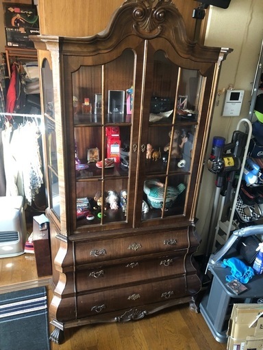 made in spain アンティーク ロココ調 キャビネット 2分割