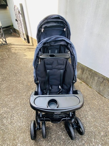美品　KATOJI2人乗りベビーカーDX