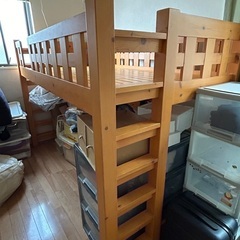 オール木製ロフトベッド　すのこ