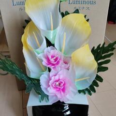 2つセット盆提灯ルミナスLEDローズ
