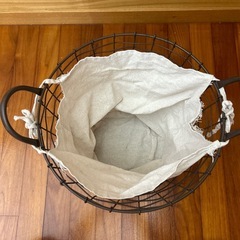 メタル収納カゴ・丸型の画像