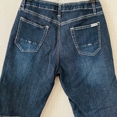 【人気商品】160cmデニム濃いブルー ハーフパンツの画像