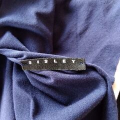 SISLEY ネイビー Vネックラップワンピースの画像