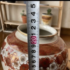 九谷焼　光崖窯 花瓶　鴛鴦（オシドリ）梅　牡丹 金彩　光竜造の画像