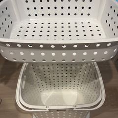 【美品】最終値下げ！ランドリーバスケットWホワイトの画像