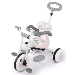 ディズニー トライクピュア ハンドル付き 子供三輪車（ピンク）ト...