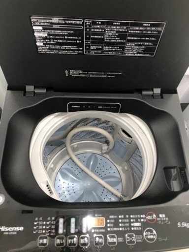 安心の1年間の保証付き！全自動洗濯機Hisense 5.5kg 2022年製【トレファク堺福田店】