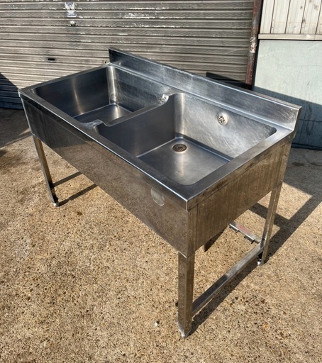 ステンレス製 2槽 シンク 流し台 横120cm奥行き60cm高さ80cm