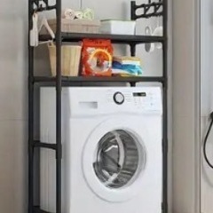 【新品未使用】フック付き2段収納棚（黒）