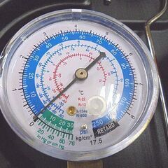 マニホールドゲージ 対応冷媒 R134a R12 R22 R502 家庭用 エアコンガスチャージ メーカー不明 札幌市 白石店の画像