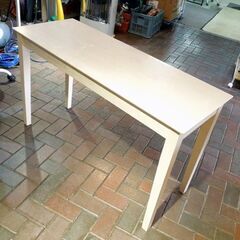 木製デスク フリーデスク アイボリー系 幅120cm 奥行45cm 引出1  PCデスク パソコンデスク 机 札幌市東区 新道東店の画像