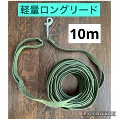  【1度の使用🉐軽量ロングリード １０m】モスグリーン  幅1....