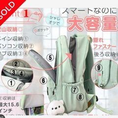 【本日限定】軽量;大容量リュック20Lベイジュ★多収納9ポケットの画像