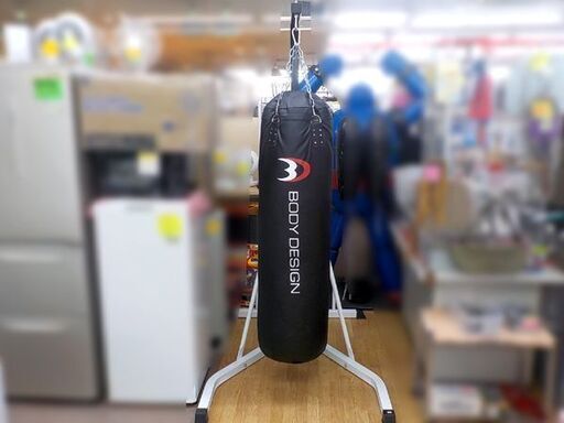 BODY DESIGN サンドバッグ130 スタンド付き トレーニング用品 重し袋欠品 格闘技 ボクシング 西岡店