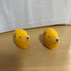 ネズミ🐀陶器の置物☆2個セットの画像