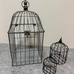 【美品】鳥かご3点セット【アンティーク風】