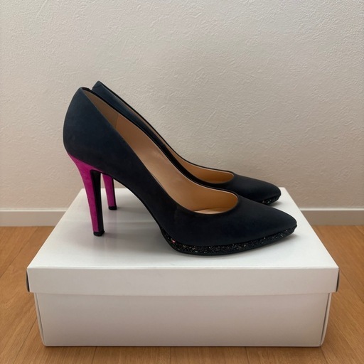 【美品】DIANA パンプス クロスムースマルチグリッター 24.5cm