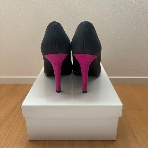 【美品】DIANA パンプス クロスムースマルチグリッター 24.5cm