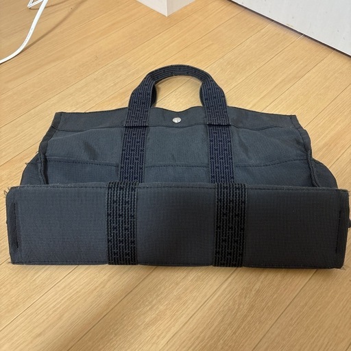HERMÈS エルメス エールライン トートバッグ グレー キャンバス