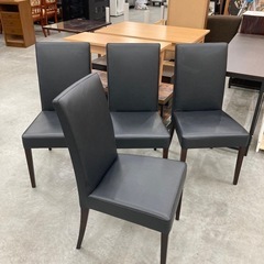 【kj145】訳あり 美品 合皮レザー ダイニングチェア 4脚セ...