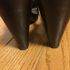 本革  黒サンダルの画像