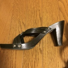 本革  黒サンダルの画像