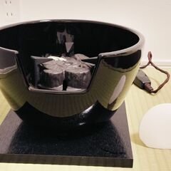【美品】茶道具 電熱器 紅鉢 風炉 黒 電気炭付 強弱切替スイッ...