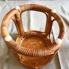 藤の丸椅子 2個組 の画像