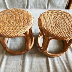 藤の丸椅子 2個組 