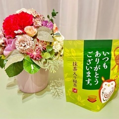 「【母の日ギフト】フラワーアレンジ付きマグカップ＆ありがとうお茶...