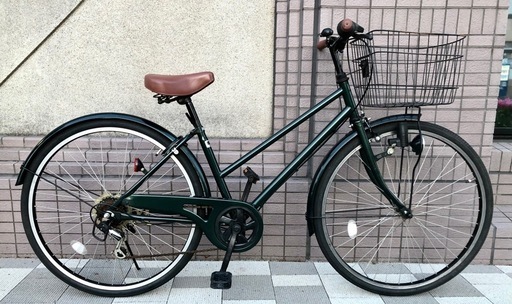 濃緑色　自転車　シティサイクル　26インチ　6段変速　ダイナモライト　東京　三鷹市　武蔵野市　仙川