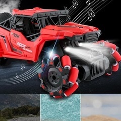新品未使用⭐️赤いラジコンカー 360°全方向走行 水陸両用 子供 誕生日の画像