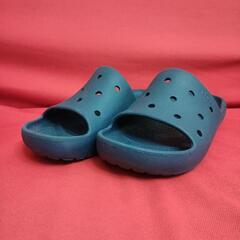 Crocs 青 スライドサンダル