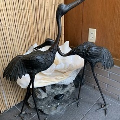 縁起物。夫婦鶴オブジェ和
