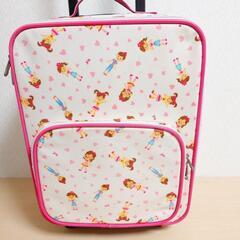 ミキハウス リーナちゃん キャリーバッグ 白 中古品 キャスター付きの画像