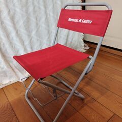 折りたたみ椅子　パイプチェア　ピクニックチェア　レッド　赤色　コ...