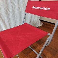 折りたたみ椅子　パイプチェア　ピクニックチェア　レッド　赤色　コンパクト　Nature＆Unity　アウトドア　携帯チェア　ネイチャー＆ユニティ|の画像