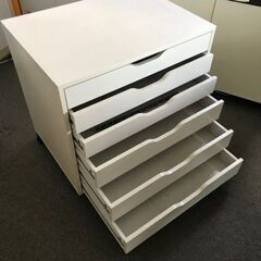 【難あり】IKEA 引き出しユニット キャスター付き, ホワイト, 67x66 cmの画像