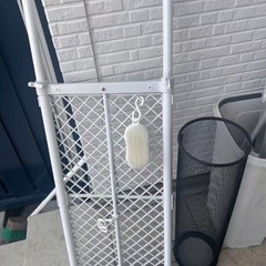 収納用品3点セット／突っ張り棚・枕干しハンガー・風呂ふた ロール式 