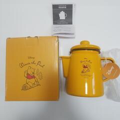 キャプテンスタッグ　プーさん　ホーロー　ケトル　イエロー　やかん　パール金属　ディズニー　新品の画像