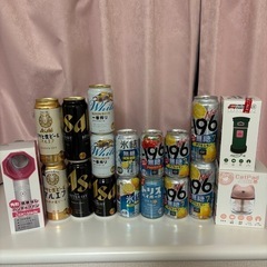 お酒15本(内ビール7本、500ml6本)&ミニ加湿器、ミニ扇風機